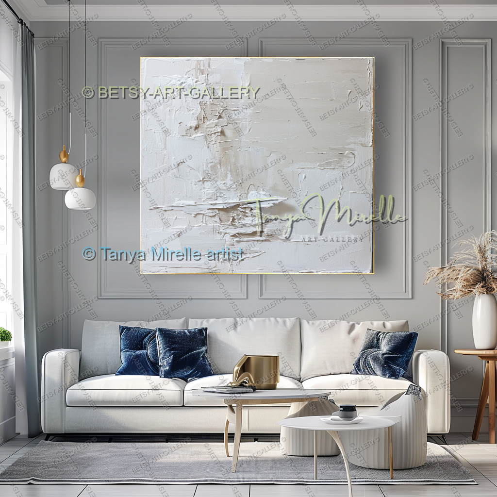 Luxury Minimalist Textured Abstract Canvas Painting