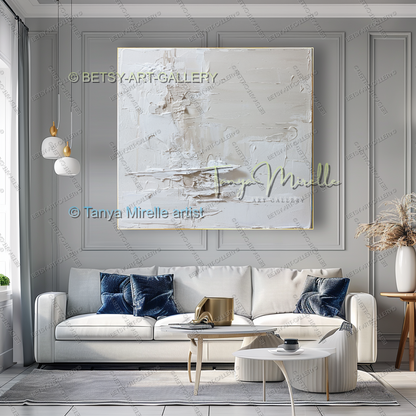 Luxury Minimalist Textured Abstract Canvas Painting