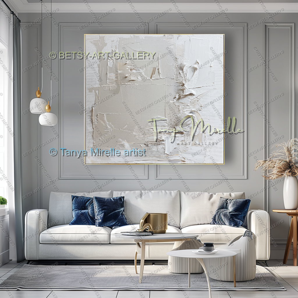 Luxury Minimalist Textured Abstract Canvas Painting