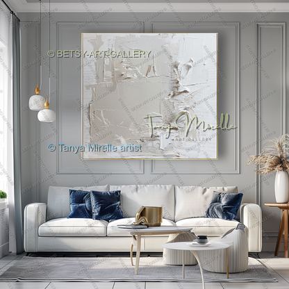 Luxury Minimalist Textured Abstract Canvas Painting