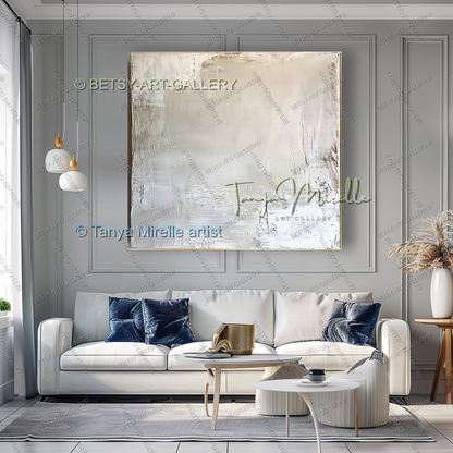 Warm Minimalism - Luxury Neutral Wall Art for Living Room