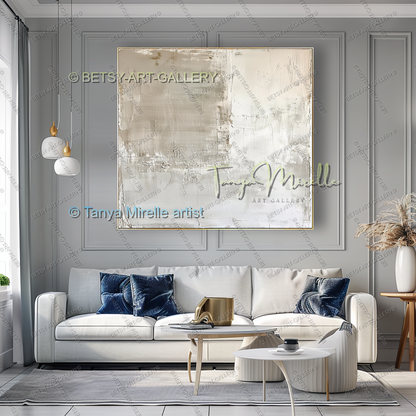Warm Minimalism - Luxury Neutral Wall Art for Living Room