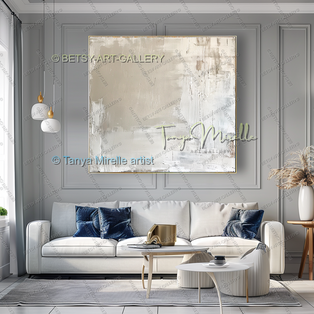 Warm Minimalism - Luxury Neutral Wall Art for Living Room