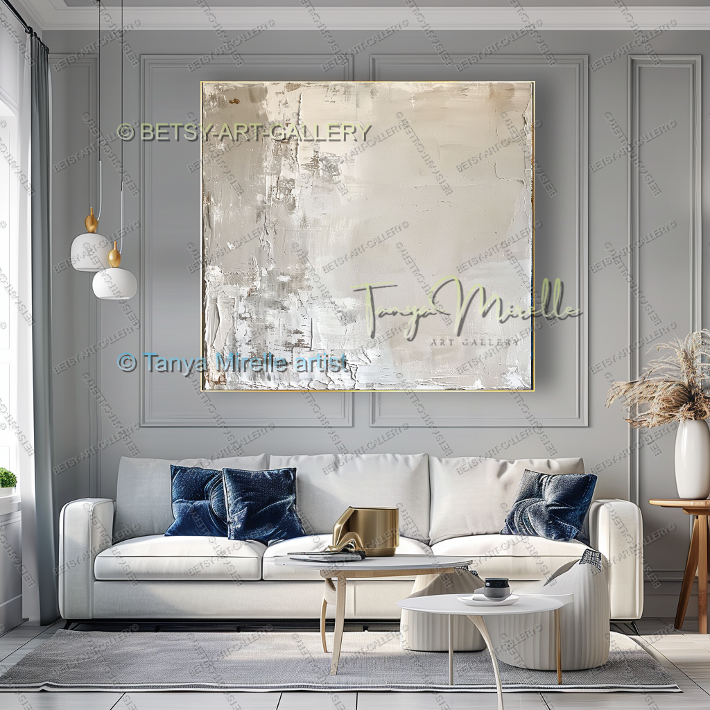 Warm Minimalism - Luxury Neutral Wall Art for Living Room