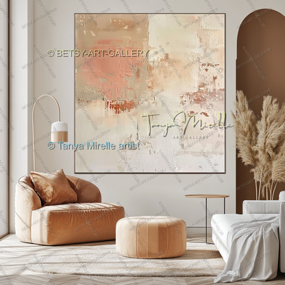 Modern Coral Statement - Elegant Abstract Canvas for Modern Homes