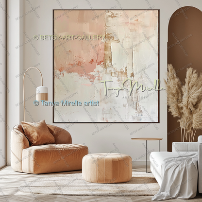 Modern Coral Statement - Elegant Abstract Canvas for Modern Homes
