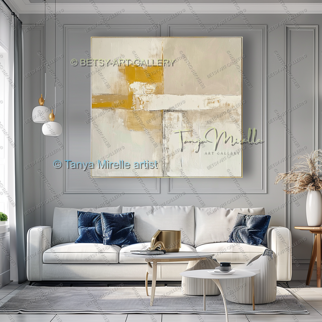 Urban Earth Abstract - ContemporaryTextured Canvas Art for Living Room