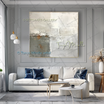 Modern Loft Painting - Abstract Textured Canvas Art for Office or Home