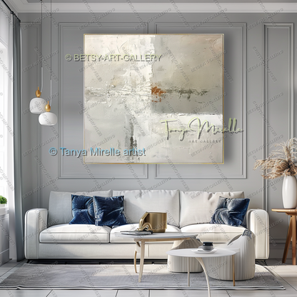 Modern Loft Painting - Abstract Textured Canvas Art for Office or Home
