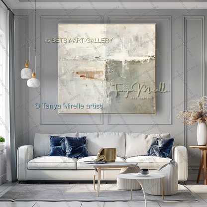 Modern Loft Painting - Abstract Textured Canvas Art for Office or Home