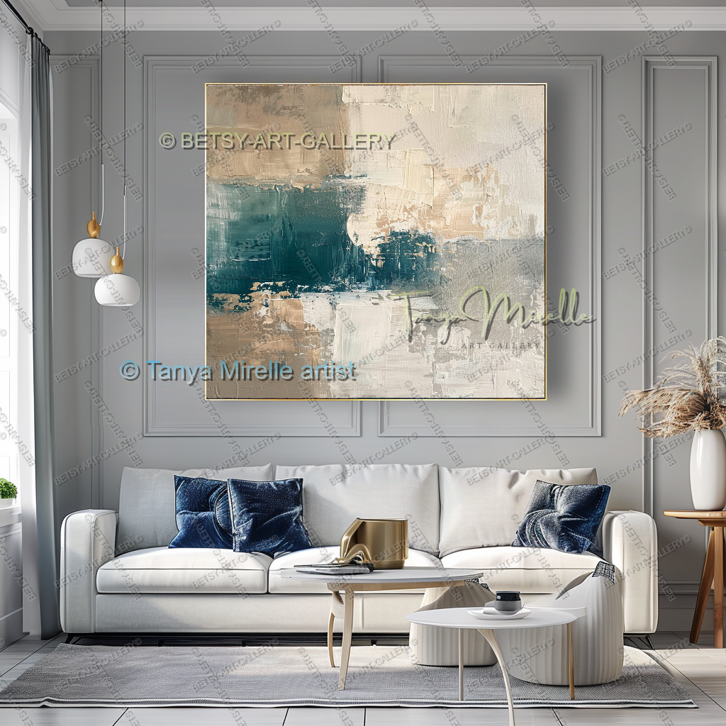 Contemporary Neutral Canvas Art - Textured Canvas Art for Home or Office