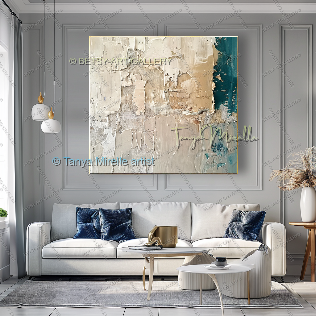 Contemporary Neutral Canvas Art - Textured Canvas Art for Home or Office