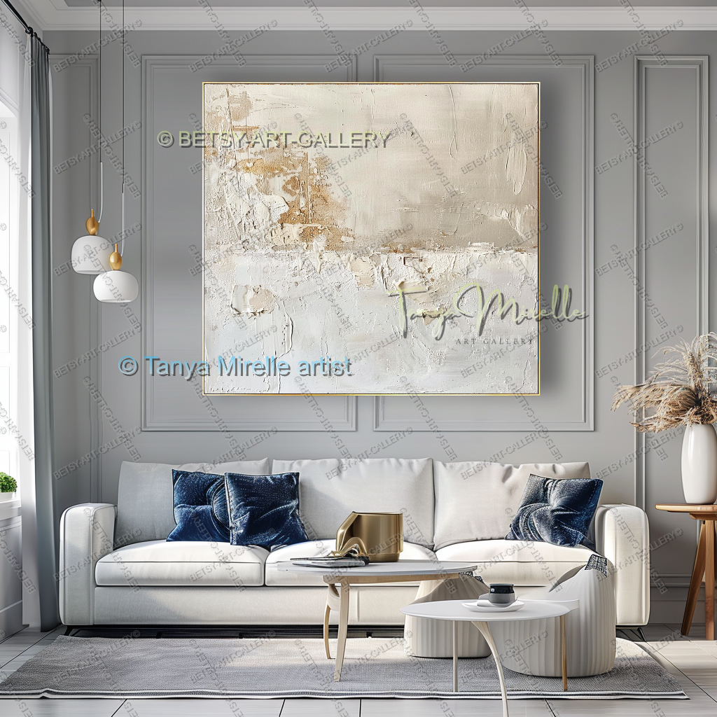 Scandinavian Abstract Art – Large Textured Canvas Artwork