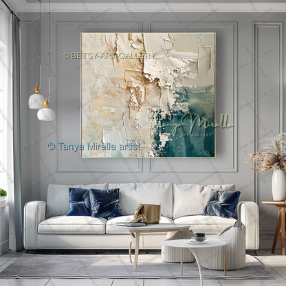 Contemporary Neutral Canvas Art - Textured Canvas Art for Home or Office