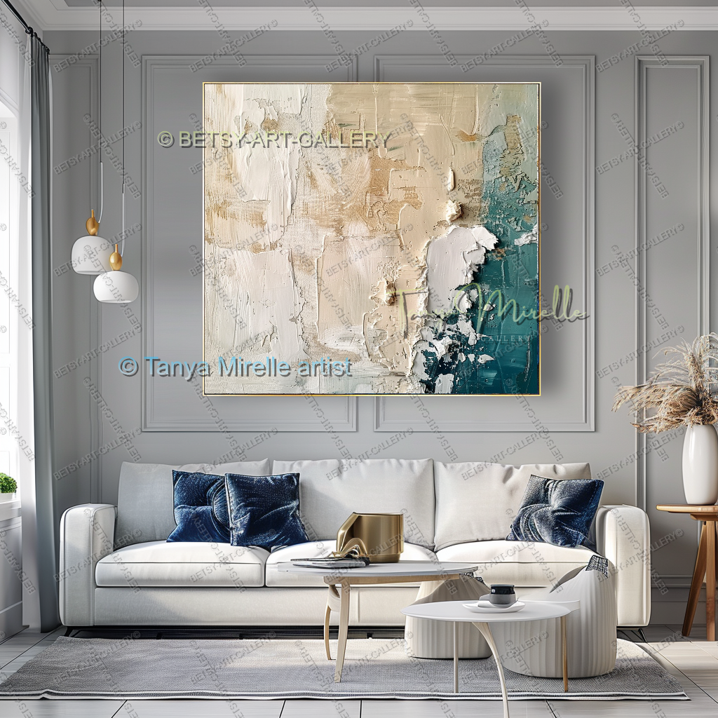 Contemporary Neutral Canvas Art - Textured Canvas Art for Home or Office