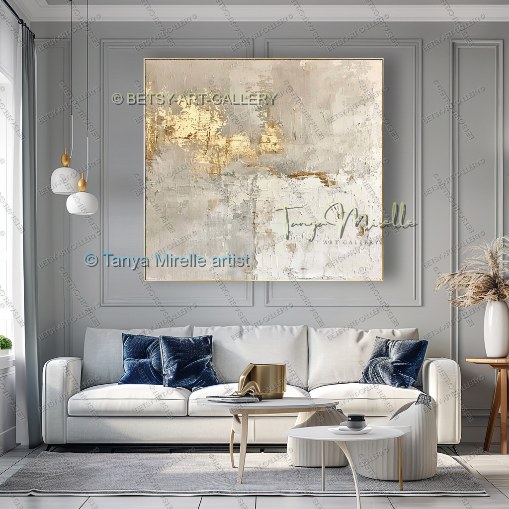 Contemporary Gold Texture - Minimalist Painting for Modern Homes