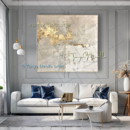 Contemporary Gold Texture - Minimalist Painting for Modern Homes