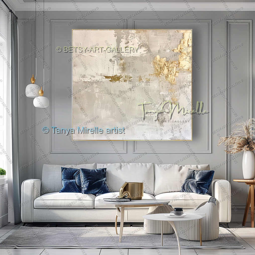 Contemporary Gold Texture - Minimalist Painting for Modern Homes