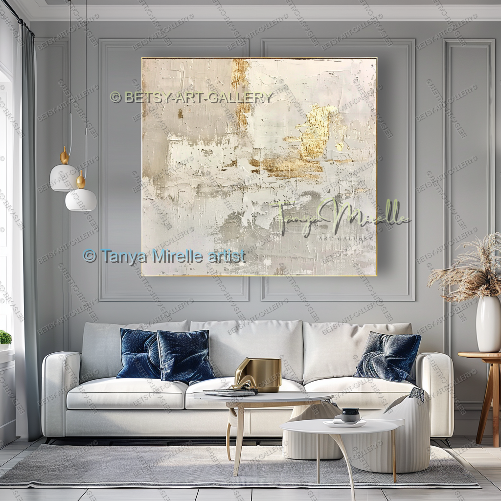 Contemporary Gold Texture - Minimalist Painting for Modern Homes
