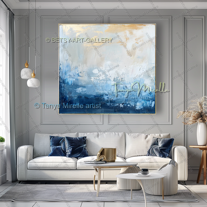 Urban Blue Abstract – Large Modern Wall Art Decor