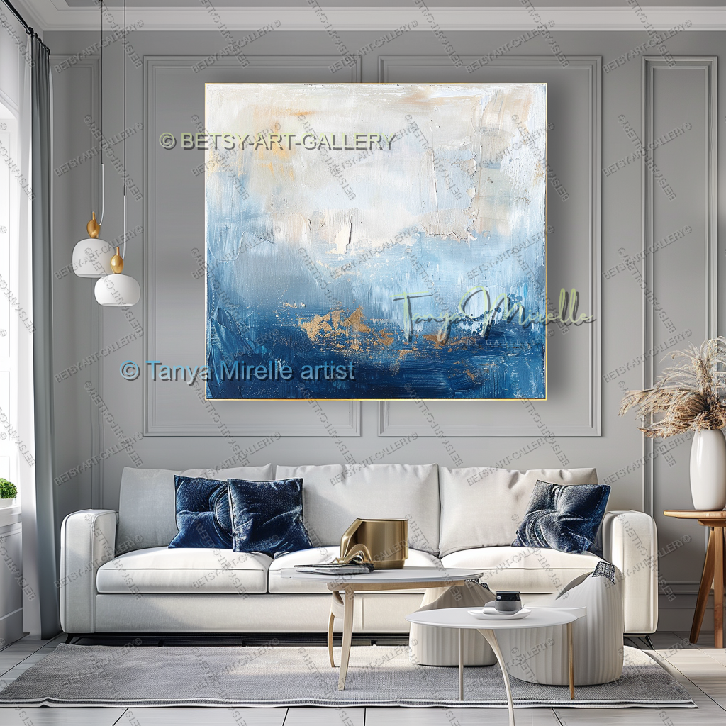 Urban Blue Abstract – Large Modern Wall Art Decor