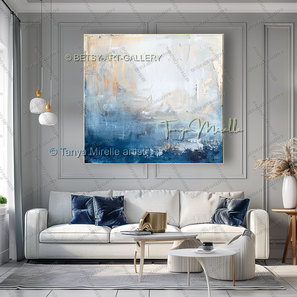 Urban Blue Abstract – Large Modern Wall Art Decor