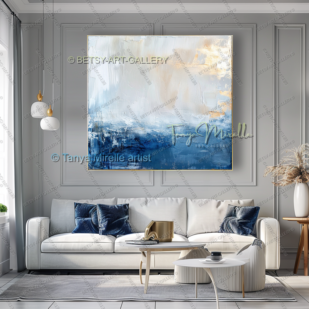 Urban Blue Abstract – Large Modern Wall Art Decor