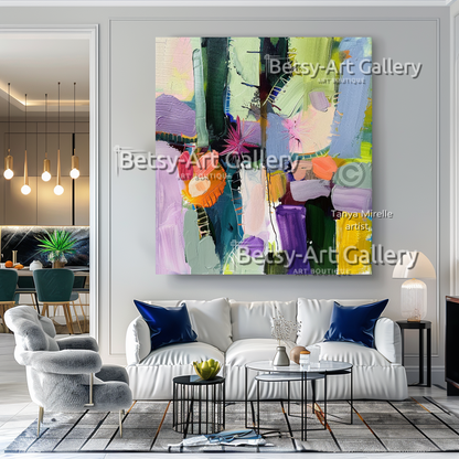 Rich Colors Abstract Canvas  – Textured Modern Painting #126