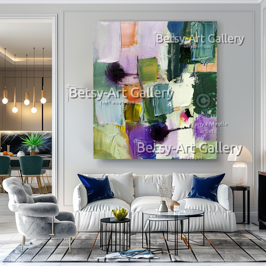 Rich Colors Abstract Canvas  – Textured Modern Painting #126