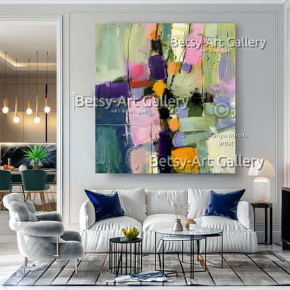 Rich Colors Abstract Canvas  – Textured Modern Painting #126