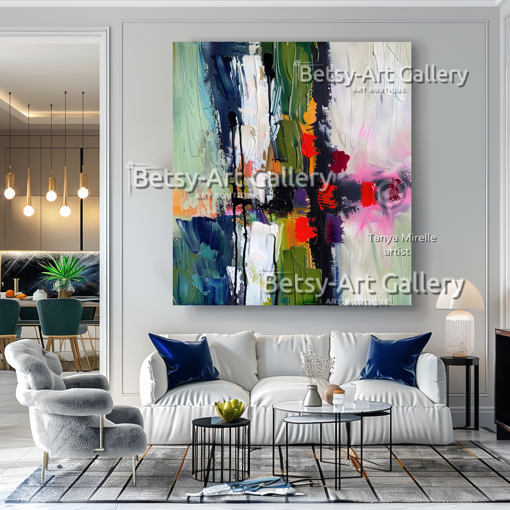 Colorful Modern Wall Art - Textured Impasto Painting #90