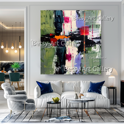 Colorful Modern Wall Art - Textured Impasto Painting #90
