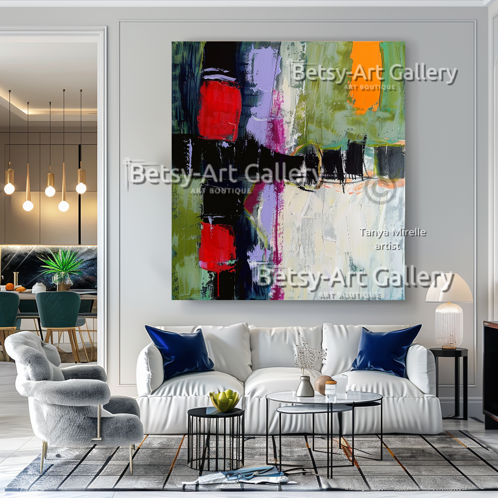 Colorful Modern Wall Art - Textured Impasto Painting #90