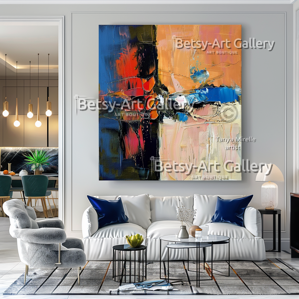 Bold Colors Modern Wall Art - Textured Impasto Painting #94