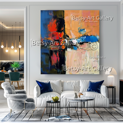 Bold Colors Modern Wall Art - Textured Impasto Painting #94