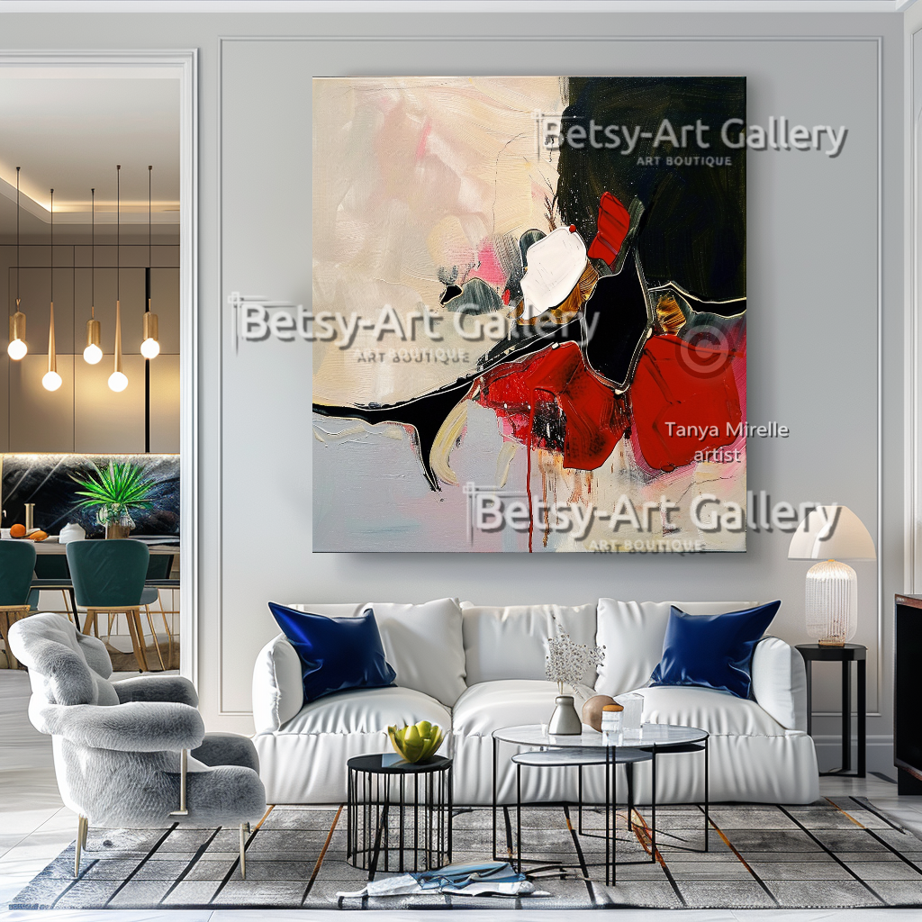 Bold Colors Modern Wall Art - Textured Impasto Painting #103