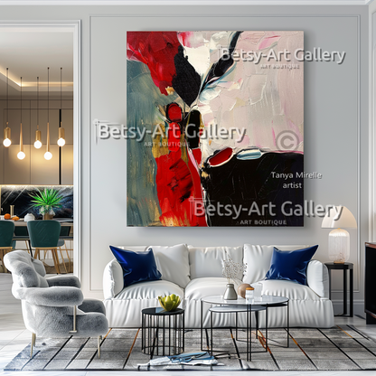 Bold Colors Modern Wall Art - Textured Impasto Painting #103