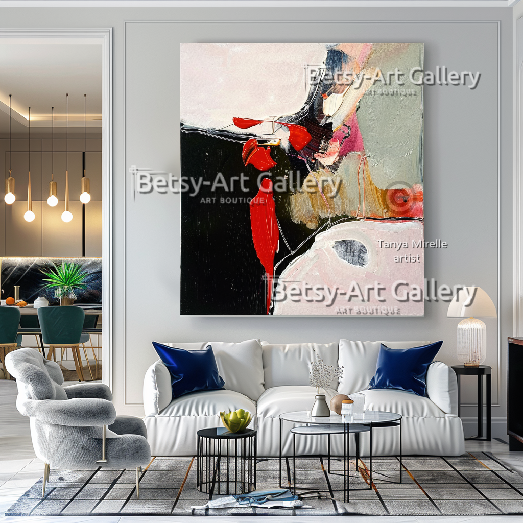 Bold Colors Modern Wall Art - Textured Impasto Painting #103