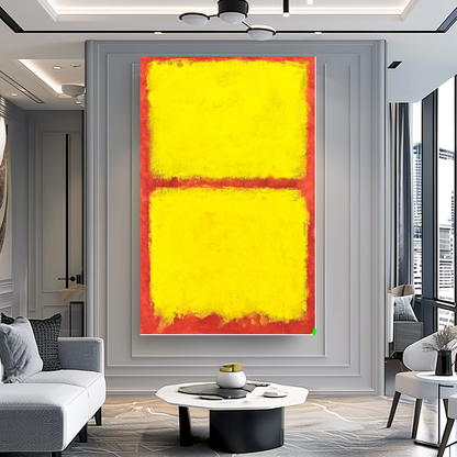 LARGE MODERN ABSTRACT WALL ART, Mark Rothko Inspired, Oil Painting on Canvas - Red Black Orange D