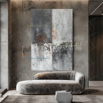 Urban Current - Architectural Abstract Painting for Home or Office
