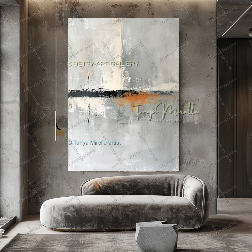 Copper Horizon - Handmade Abstract Art Industrial Design Spaces