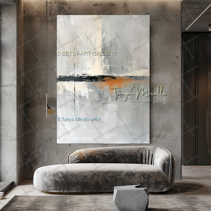 Copper Horizon - Handmade Abstract Art Industrial Design Spaces