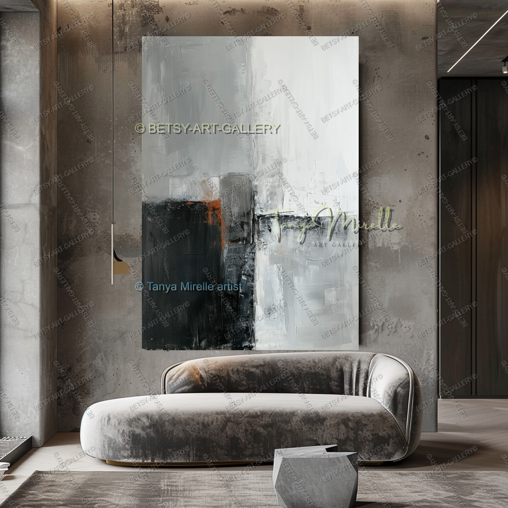 Copper Horizon - Handmade Abstract Art Industrial Design Spaces