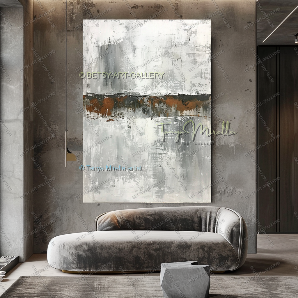 Copper Horizon - Handmade Abstract Art Industrial Design Spaces