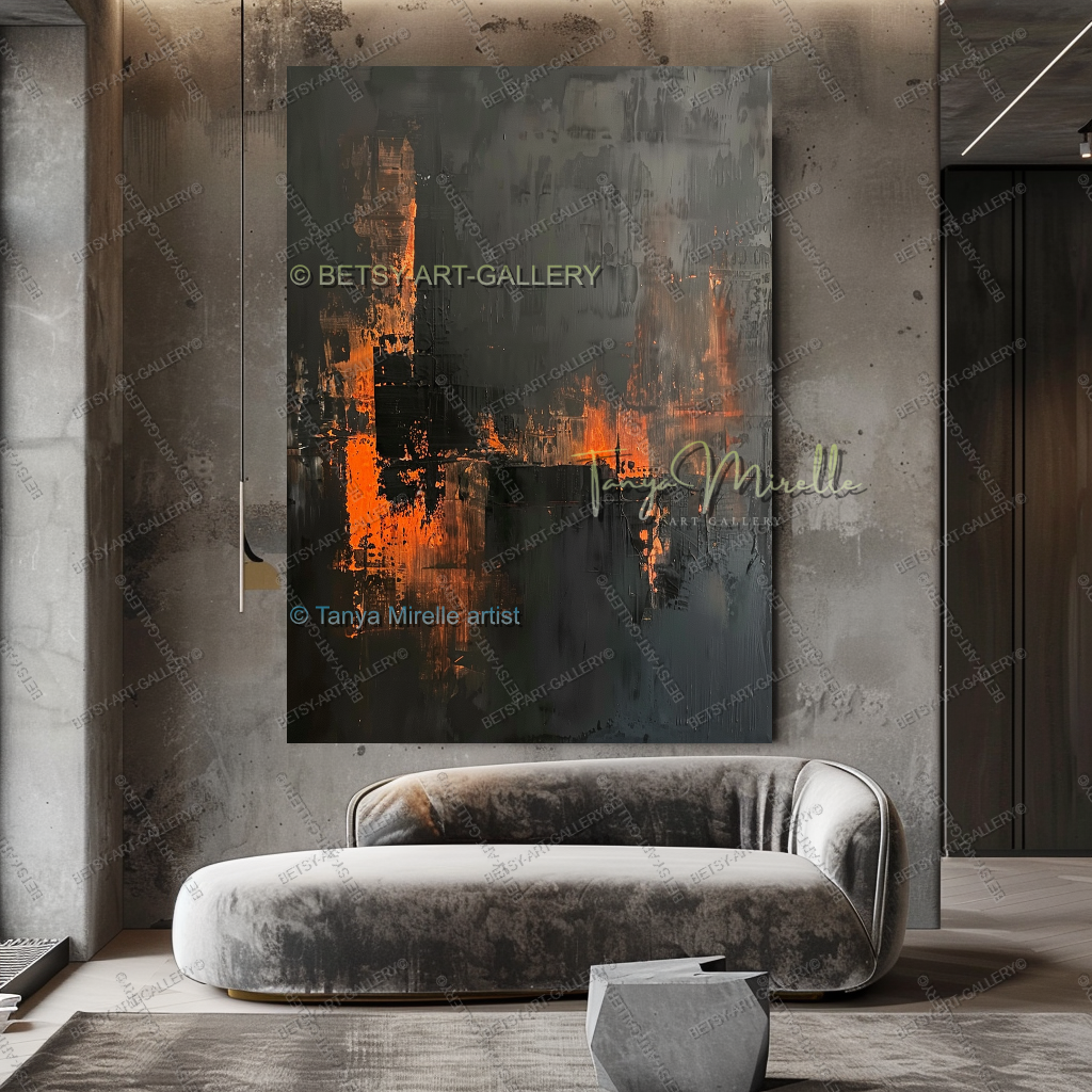Copper Structure - Luxury Interior Abstract Artwork