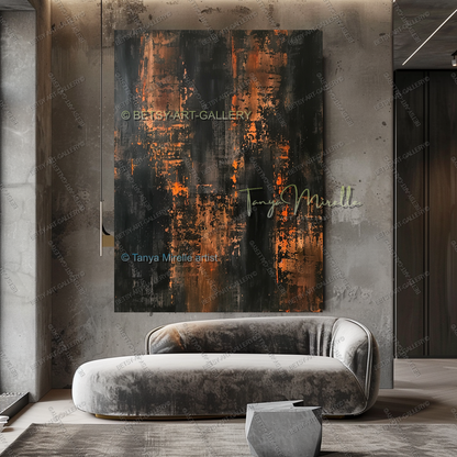 Copper Structure - Luxury Interior Abstract Artwork