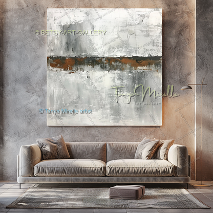 Copper Horizon - Handmade Abstract Art Industrial Design Spaces