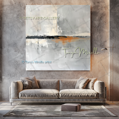 Copper Horizon - Handmade Abstract Art Industrial Design Spaces