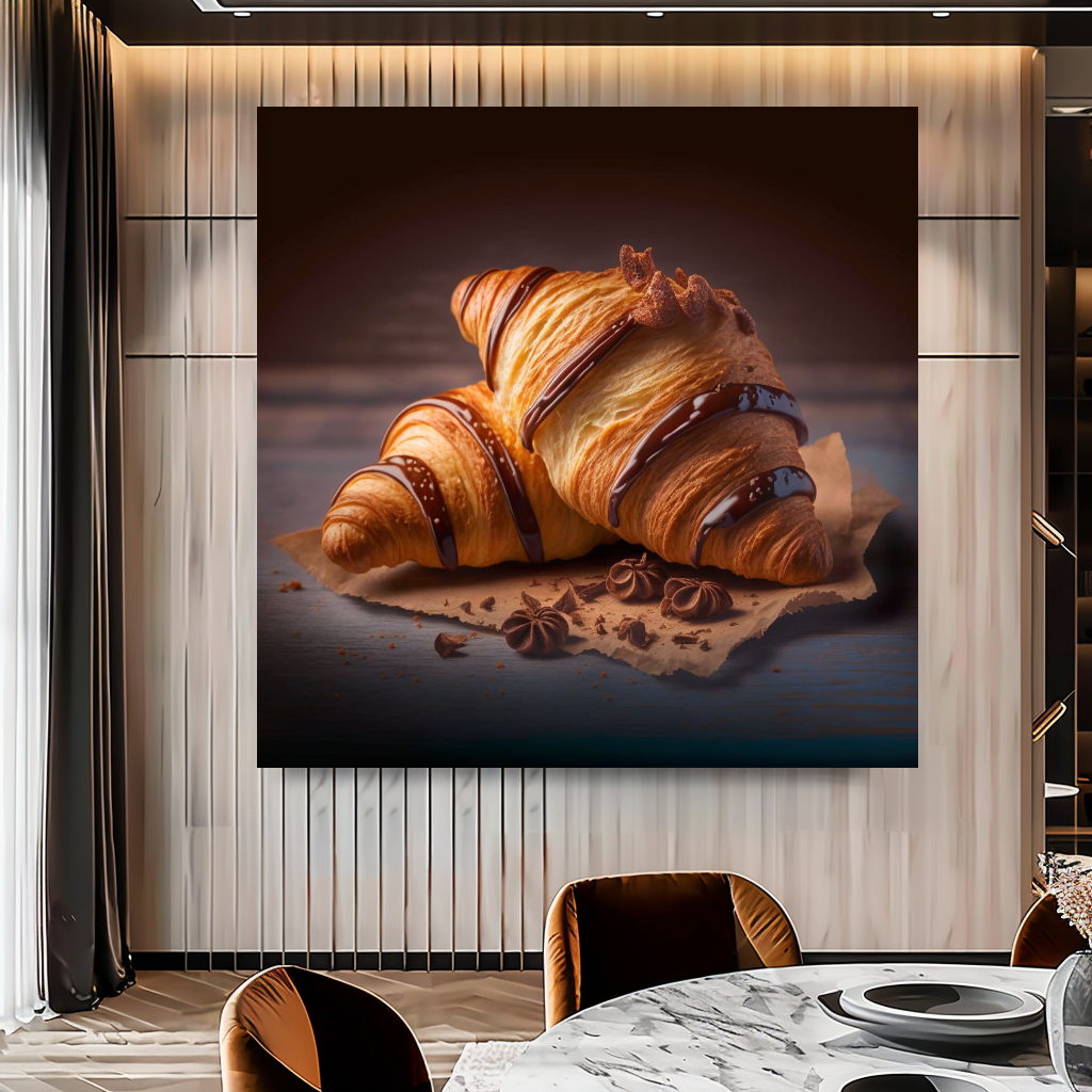 Golden Croissant Wall Art Print {{ shop_name }}Prints bakery art print cafe wall decor canvas print canvas wall art coffee shop decor croissant wall art dining room wall art food photography art french pastry art giclée prints kitchen wall decor large canvas print large wall art Large Wall Art Decor Living Room Art luxury food art modern art print modern kitchen decor print on canvas ready to hang canvas restaurant wall art rustic kitchen art still life photography stretched canvas art wall art prints