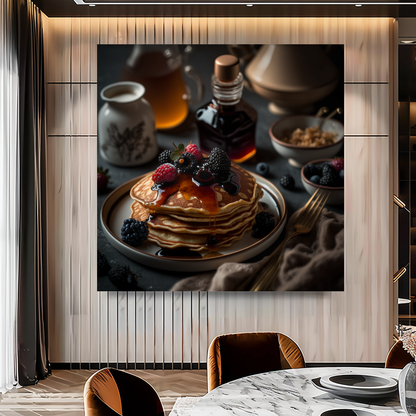 Berry Pancake Wall Art Print {{ shop_name }}Prints berry pancake art breakfast wall decor brunch cafe decor canvas print canvas wall art dining room wall decor food photography print giclée prints gourmet food art kitchen wall art large canvas print large wall art Large Wall Art Decor Living Room Art modern art print modern kitchen decor pancake wall art print on canvas ready to hang canvas restaurant wall art rustic kitchen art still life food photography stretched canvas art wall art prints